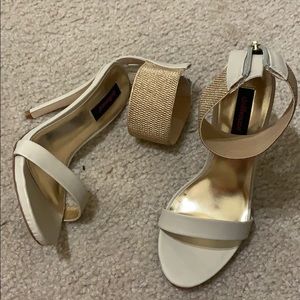 Beige high heels single strap size 5.5